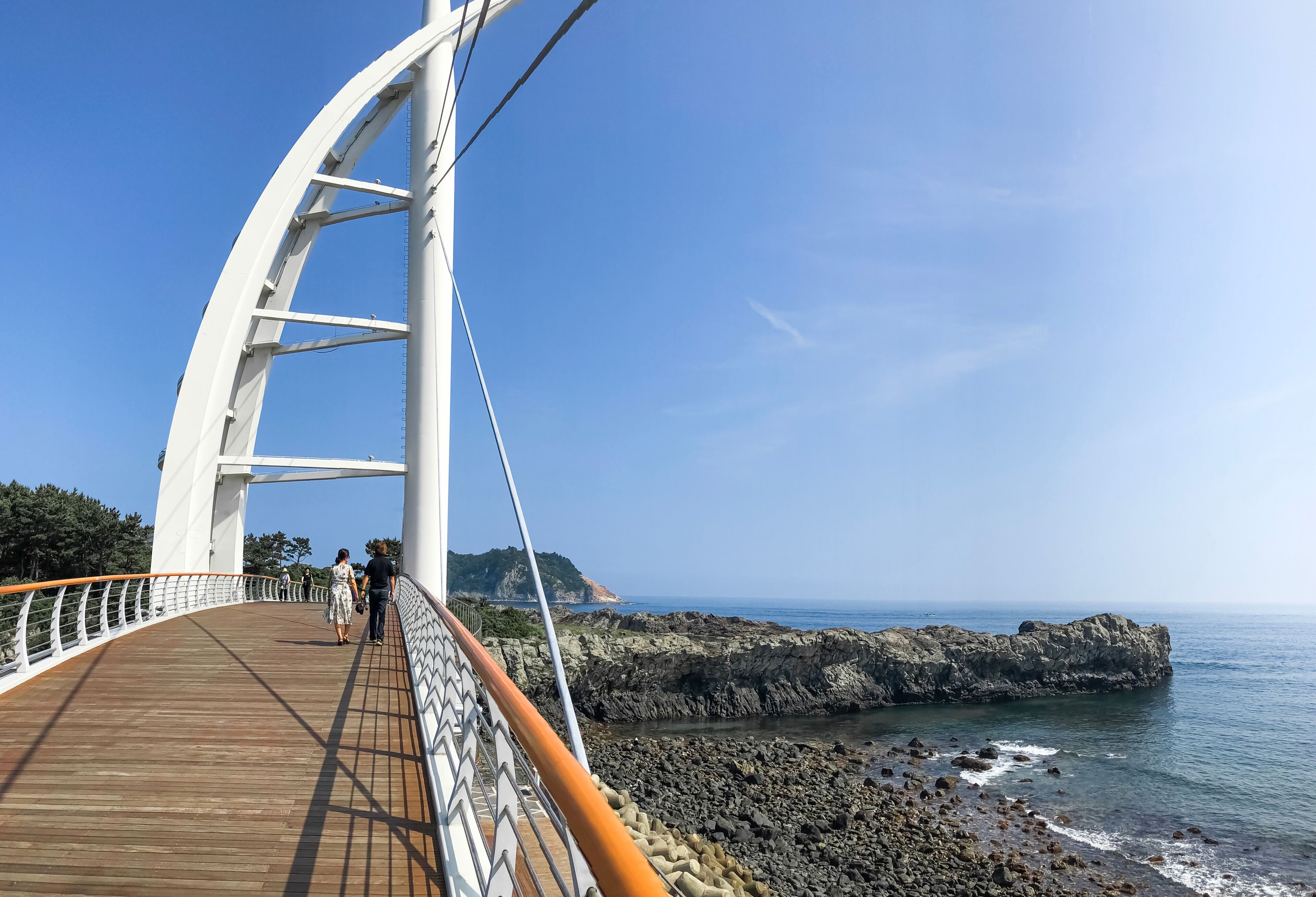 Saeyeongyo bridge on Saeseom island. Seogwipo, South Korea