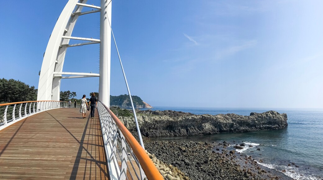 Saeyeongyo bridge on Saeseom island. Seogwipo, South Korea