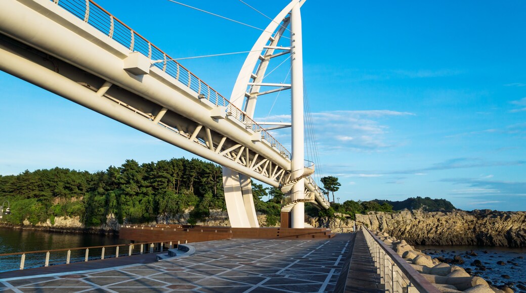 Bridge at Seogwipo linking Seaseom and Seogwipo port in Jeju Island, South Korea