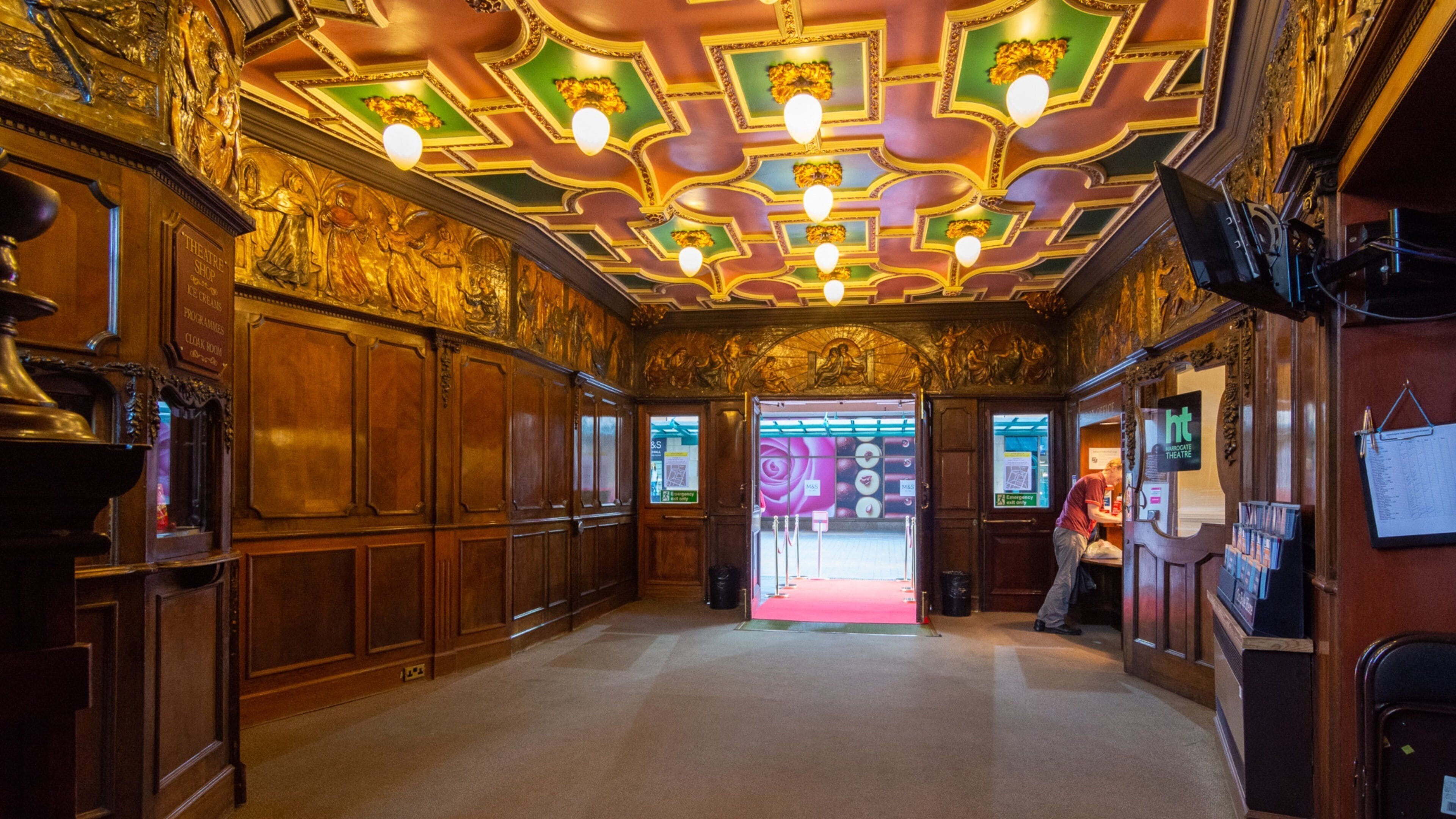 Harrogate Theatre featuring heritage elements and interior views