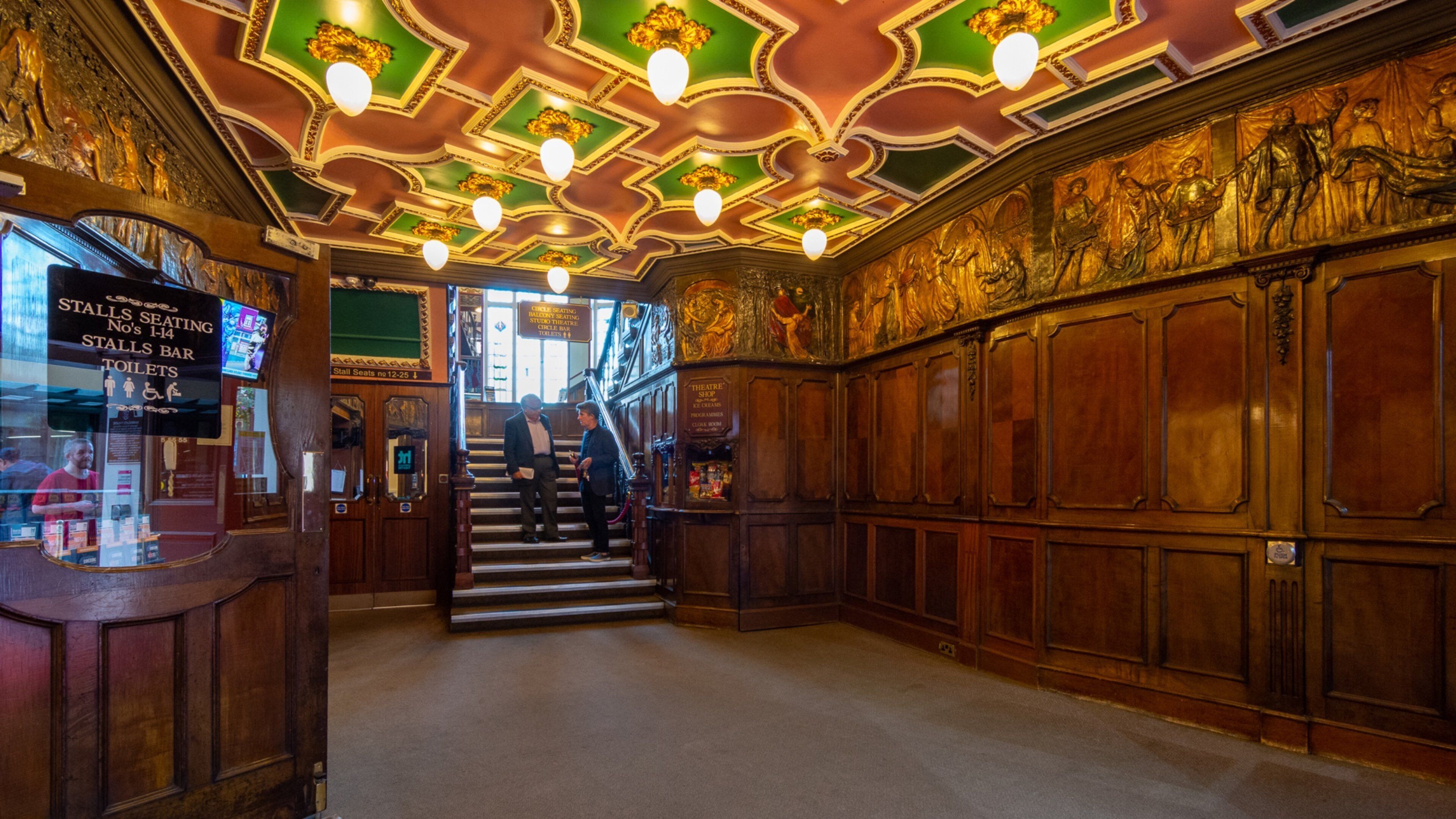 Harrogate Theatre showing interior views and heritage elements