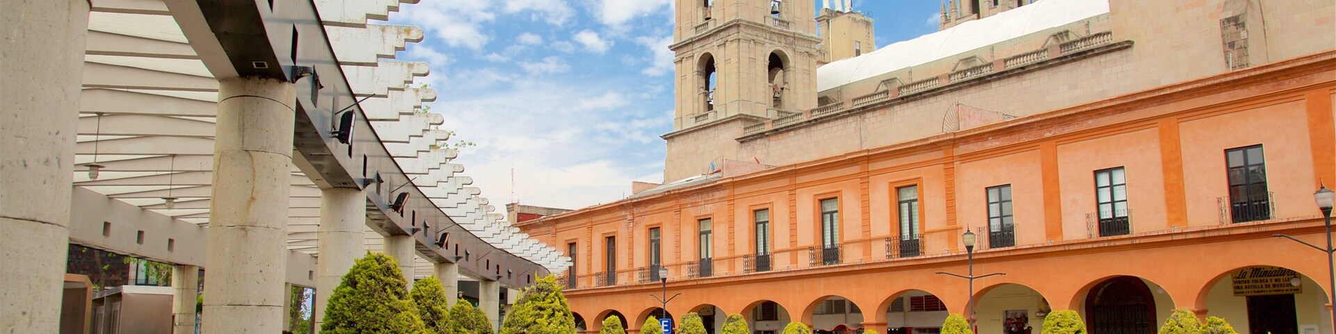Toluca que incluye arquitectura patrimonial y también una pareja