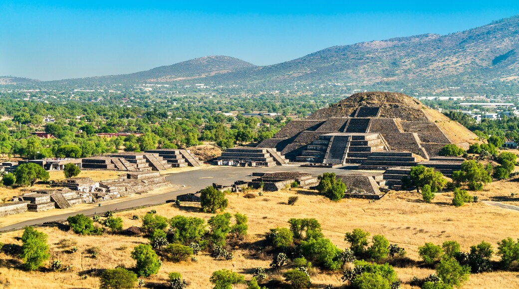 Pyramid of the Moon at Teotihuacan in Mexico