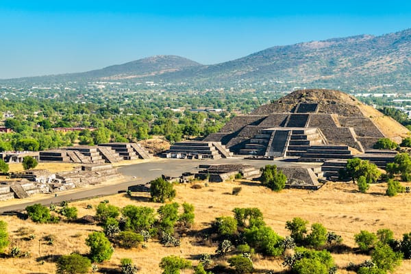 Pyramid of the Moon at Teotihuacan in Mexico
