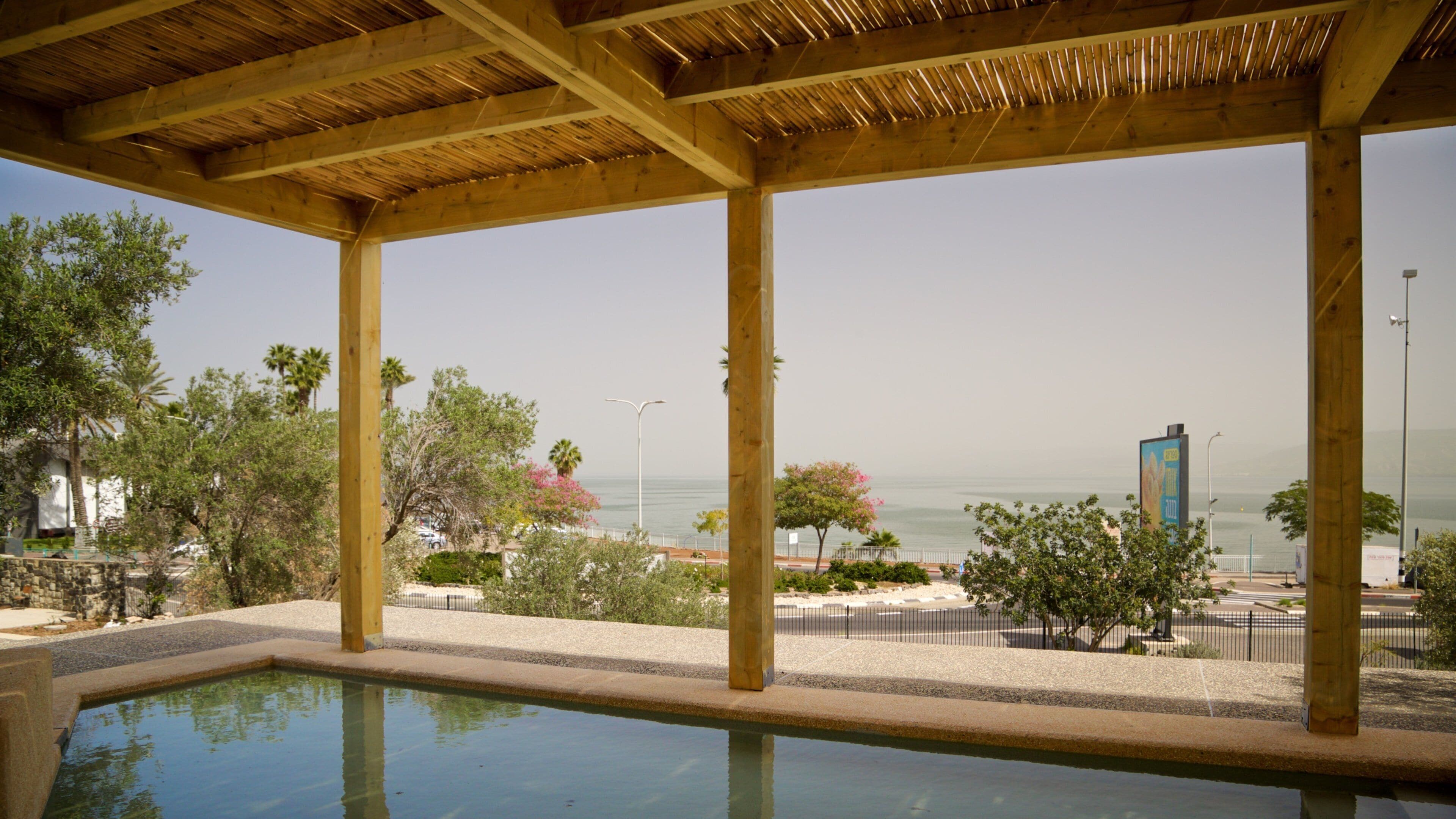 Hamat Tiberias National Park which includes a pool