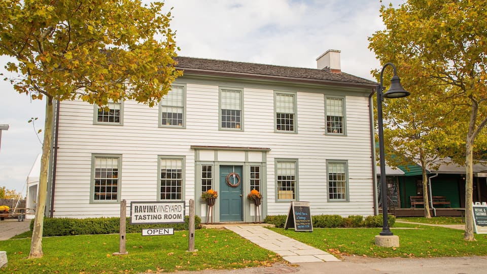 Ravine Vineyard Estate Winery showing signage and heritage elements
