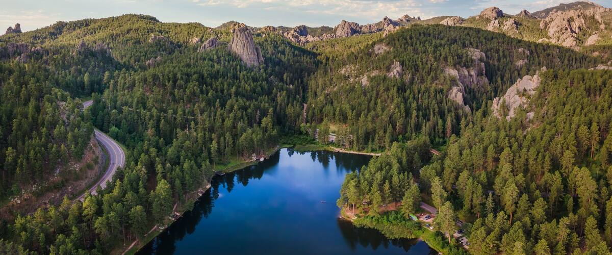 Early morning at Horse Thief Lake in South Dakota near Mount Rushmore