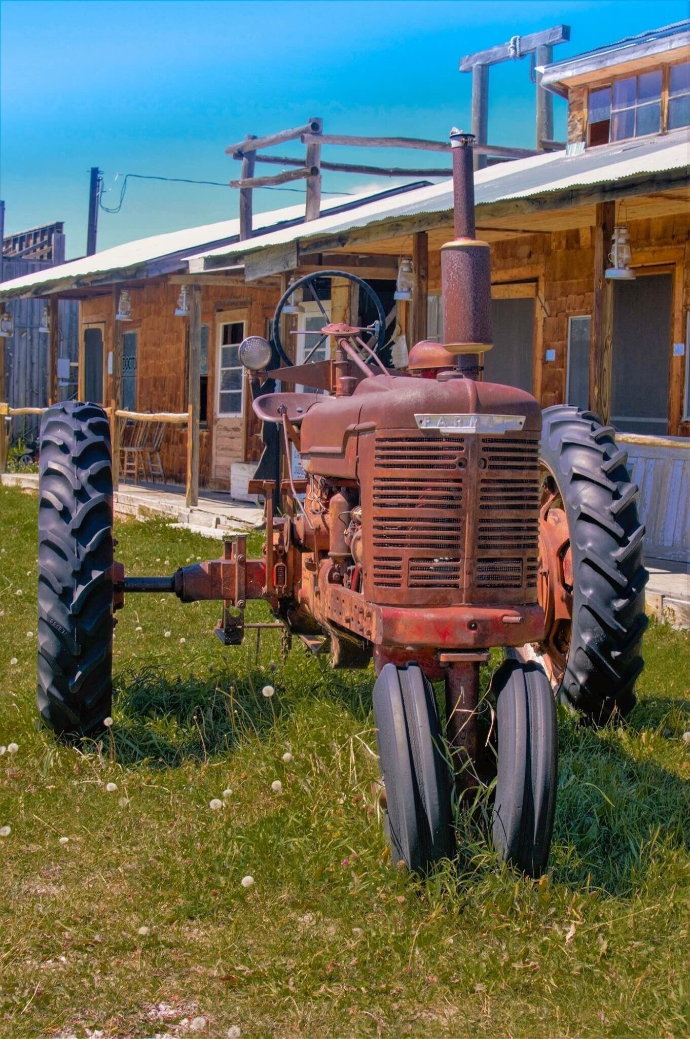 Farm equipment through out the era was part of this tour through this town 