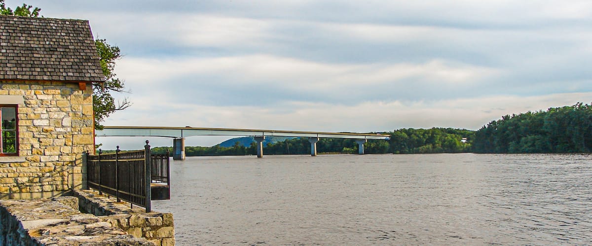 Mississippi River View from St. Feriole Island in Prairie du Chien, Wisconsin
