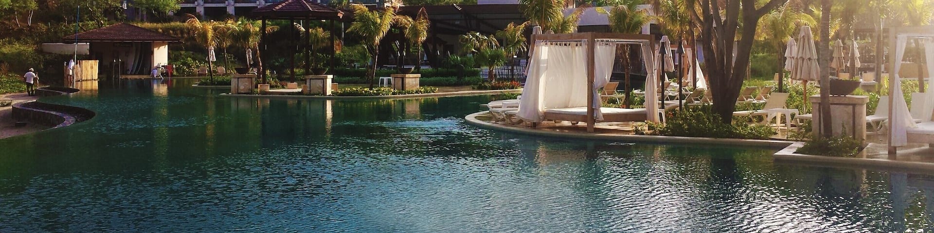 Poolside walk at Dreams Las Mareas in Costa Rica
