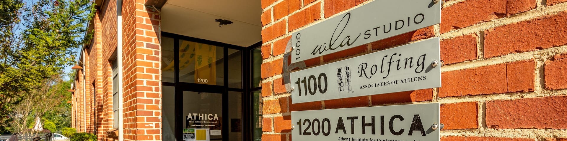 Athens Institute for Contemporary Art featuring signage