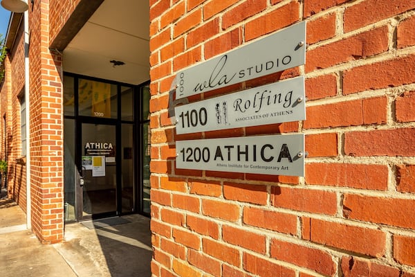 Athens Institute for Contemporary Art featuring signage