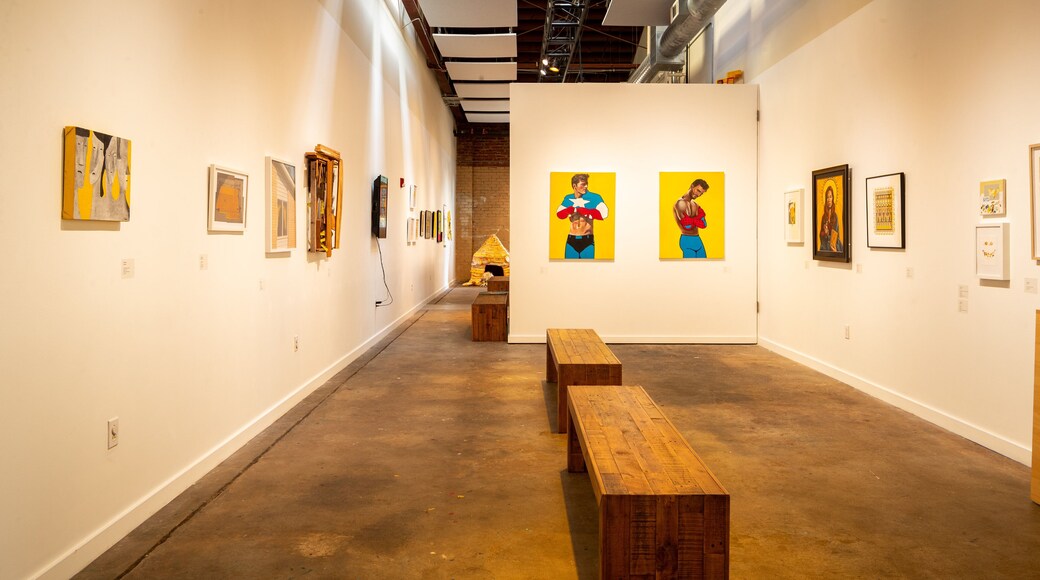 Athens Institute for Contemporary Art showing interior views and art