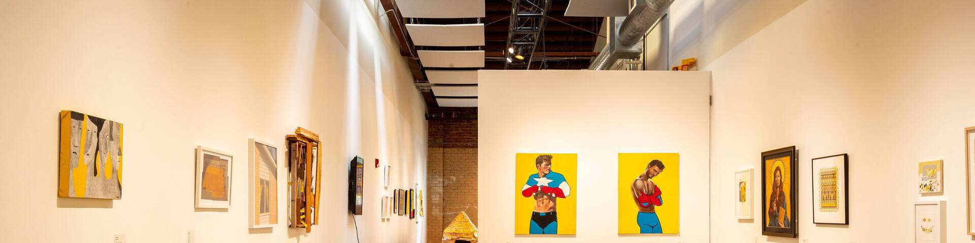 Athens Institute for Contemporary Art showing interior views and art