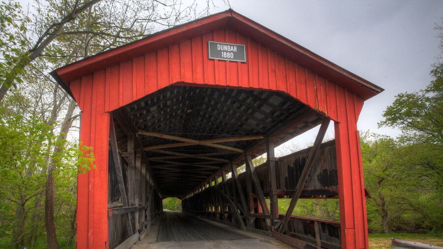 View of Dunbar Covered Bridge in Indiana, United States