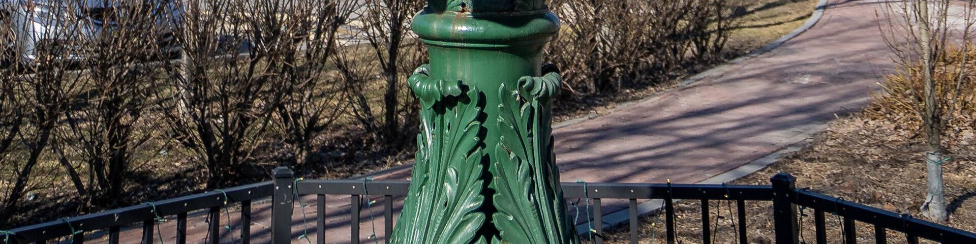 Middletown, NY - USA - Mar 13, 2021: View of th Fireman Joe Statue and Firefighters Memorial at Wallace Park, located at the corner of North Street and Depot Street.