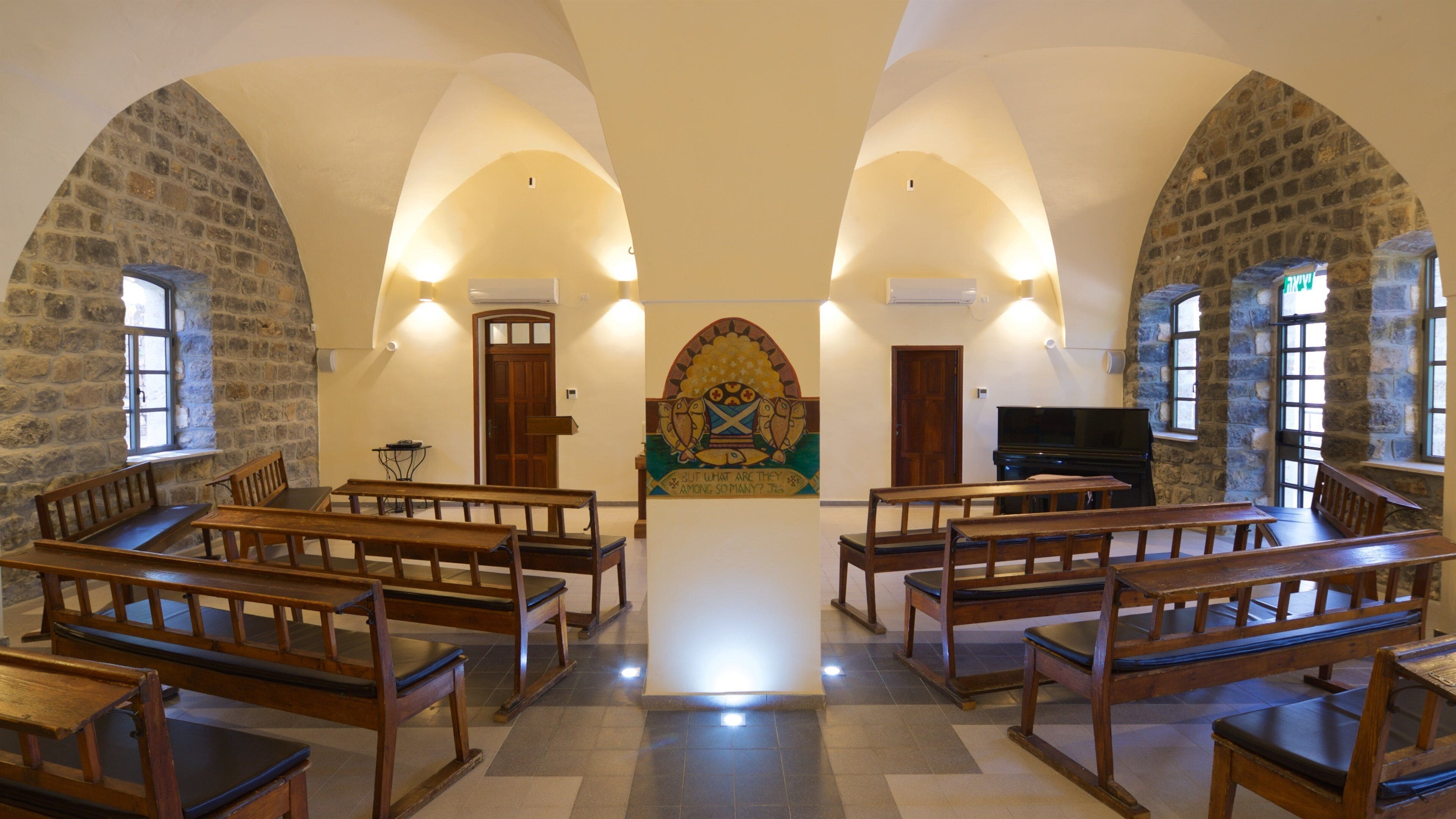 St. Andrew’s Church of Scotland, Tiberias featuring interior views and a church or cathedral