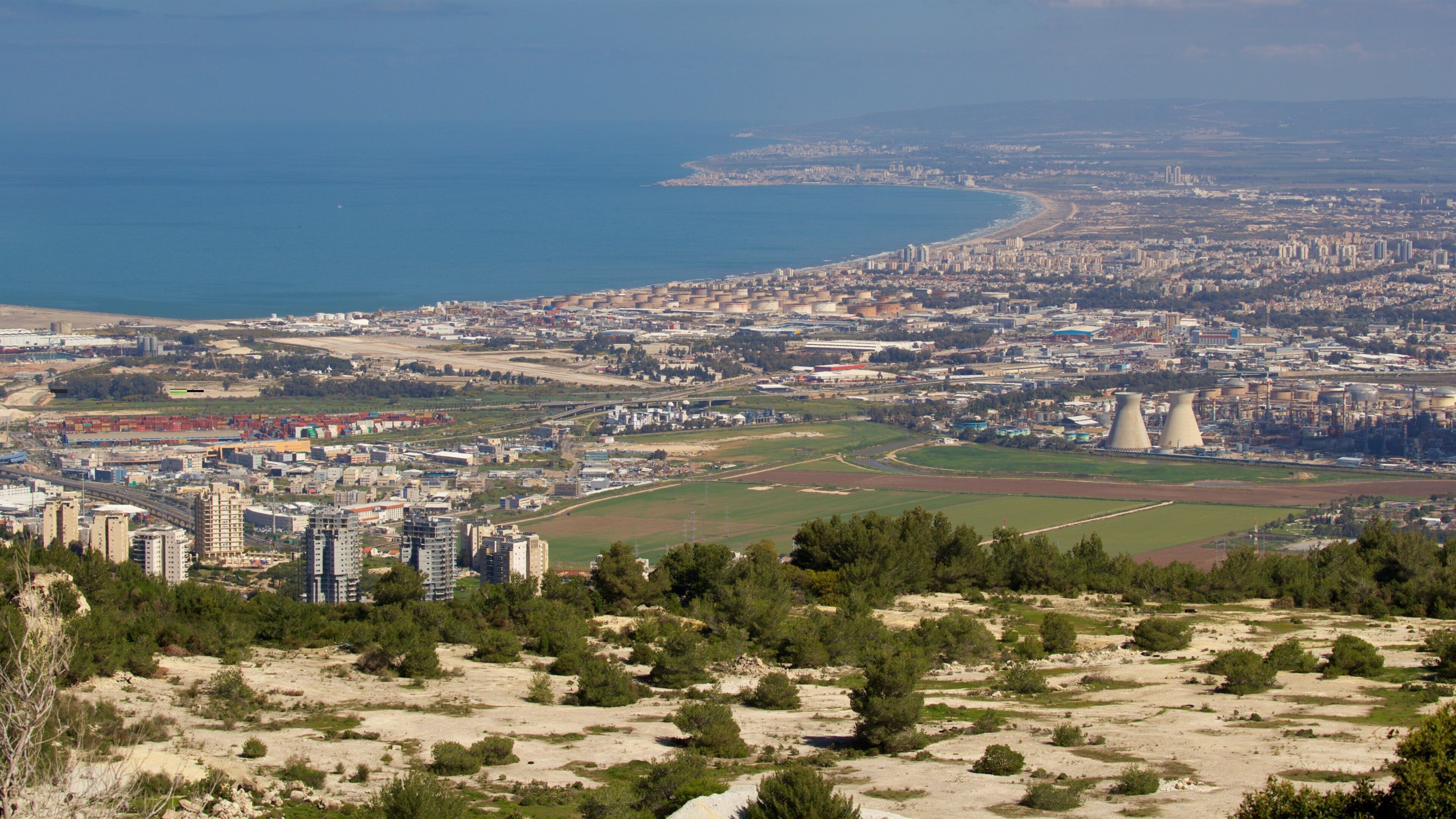 Mount Carmel which includes general coastal views, landscape views and a coastal town