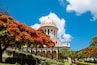 Bahai temple in Bahai garden, Carmel mountain, Haifa, Israel.