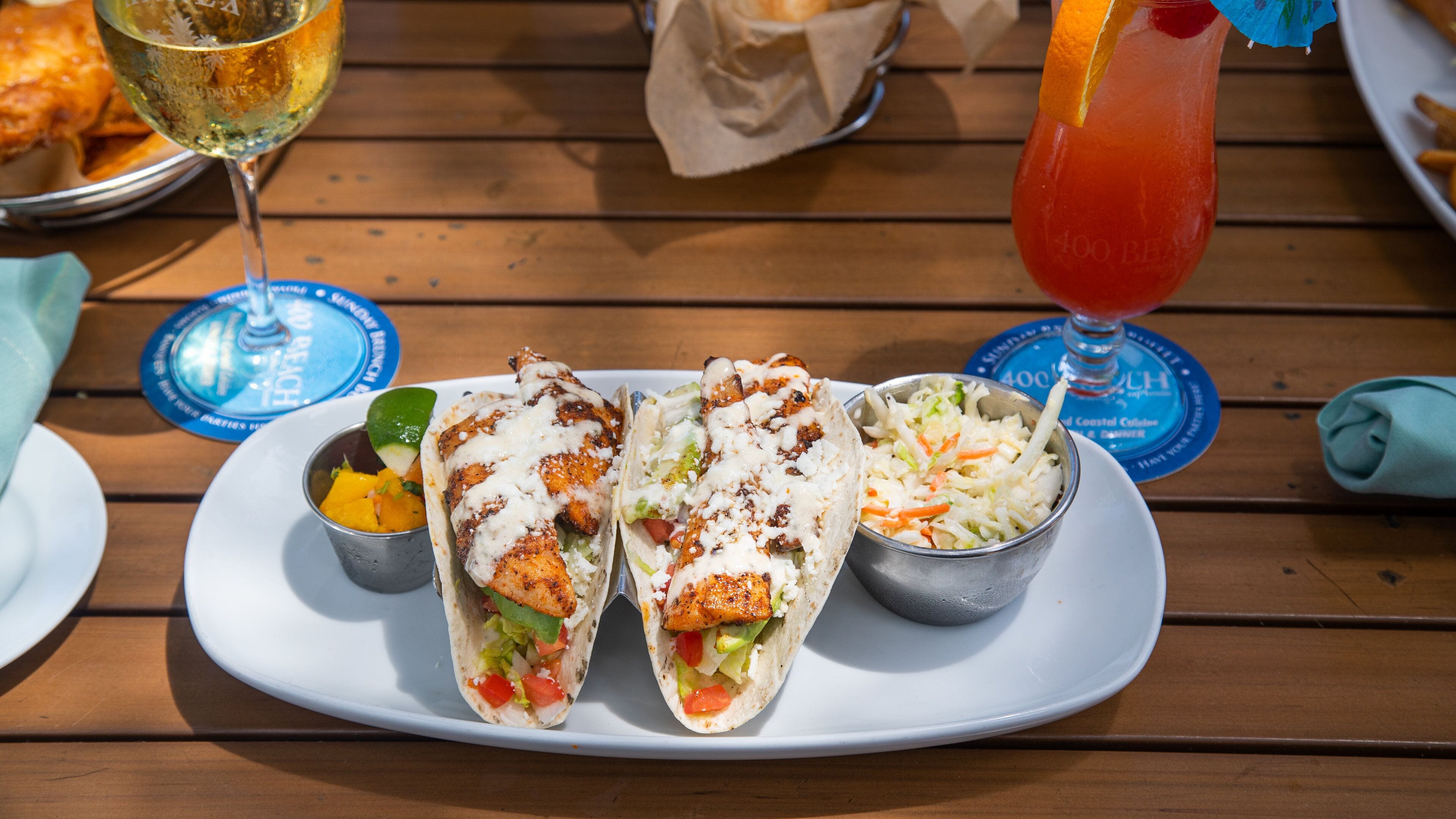 400 Beach which includes food