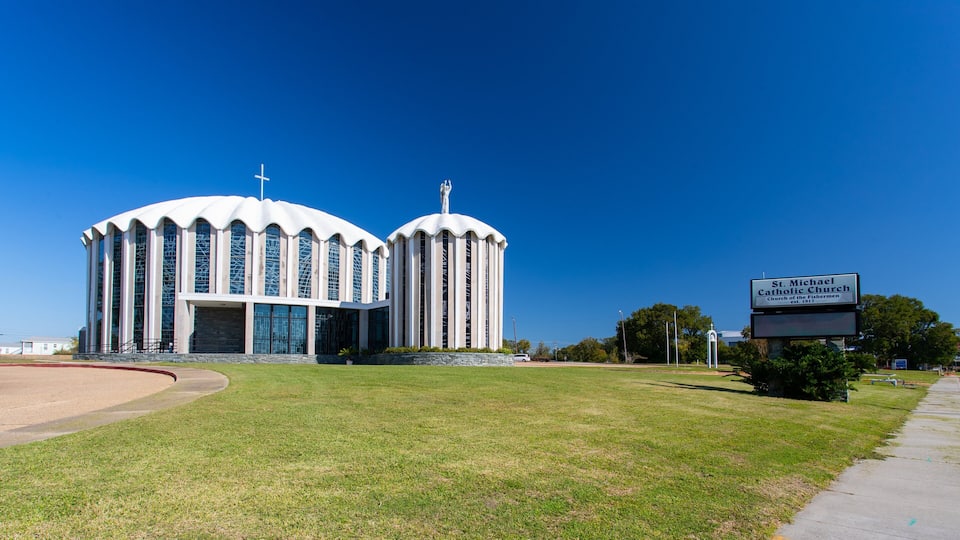 St. Michael Parish Catholic Church showing signage and a church or cathedral