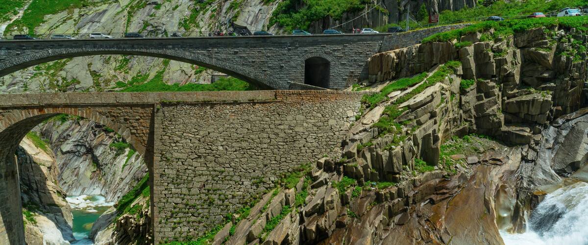 View of the Devil's Bridge, Andermatt, Switzerland