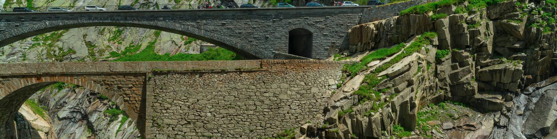 View of the Devil's Bridge, Andermatt, Switzerland