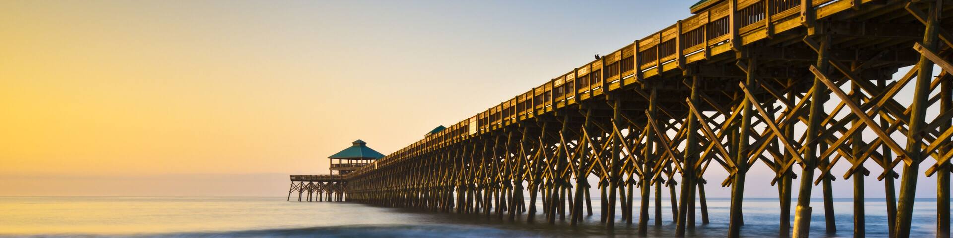 Folly Beach Pier Charleston SC Atlantic Ocean Sunrise