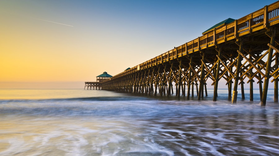 Folly Beach Pier Charleston SC Atlantic Ocean Sunrise