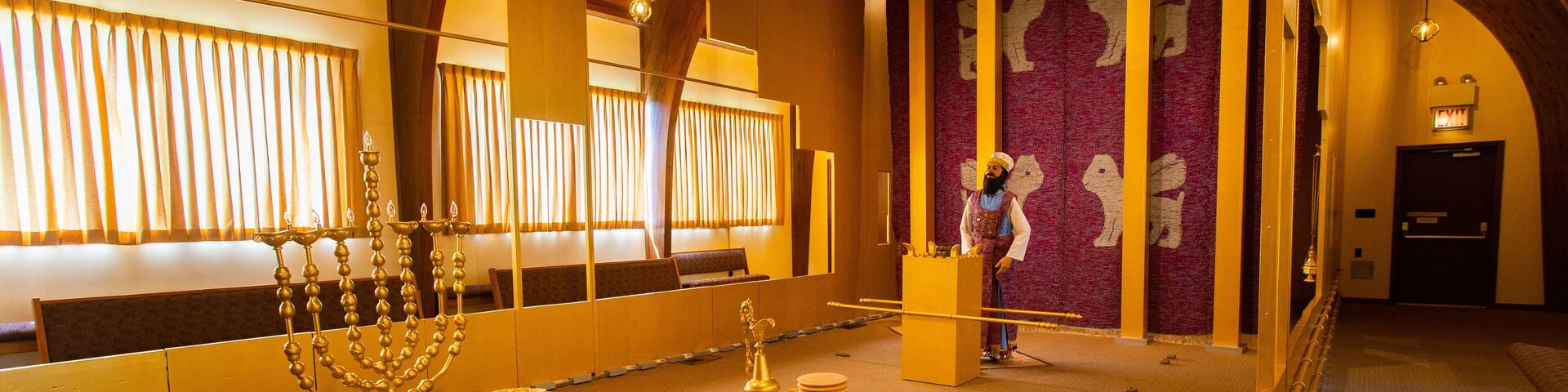 Biblical Tabernacle Reproduction showing interior views