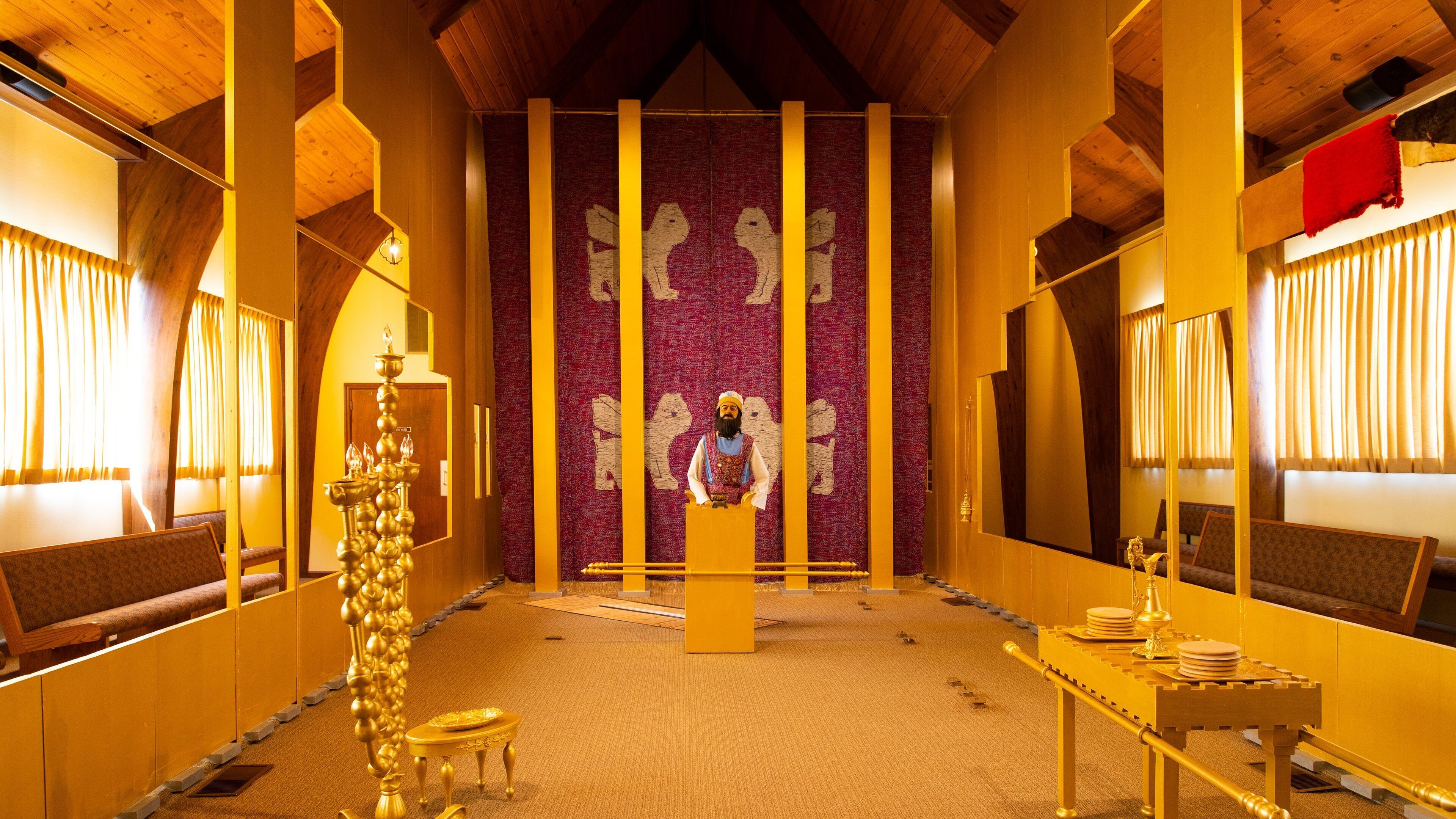 Biblical Tabernacle Reproduction which includes interior views