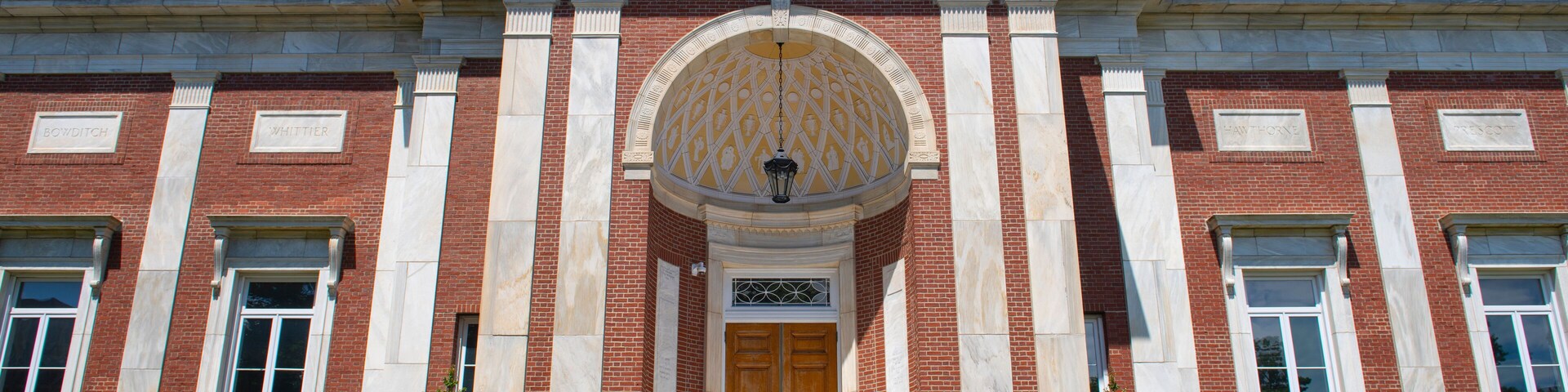 Beverly Public Library at 32 Essex Street in historic city center of Beverly, Massachusetts MA, USA.