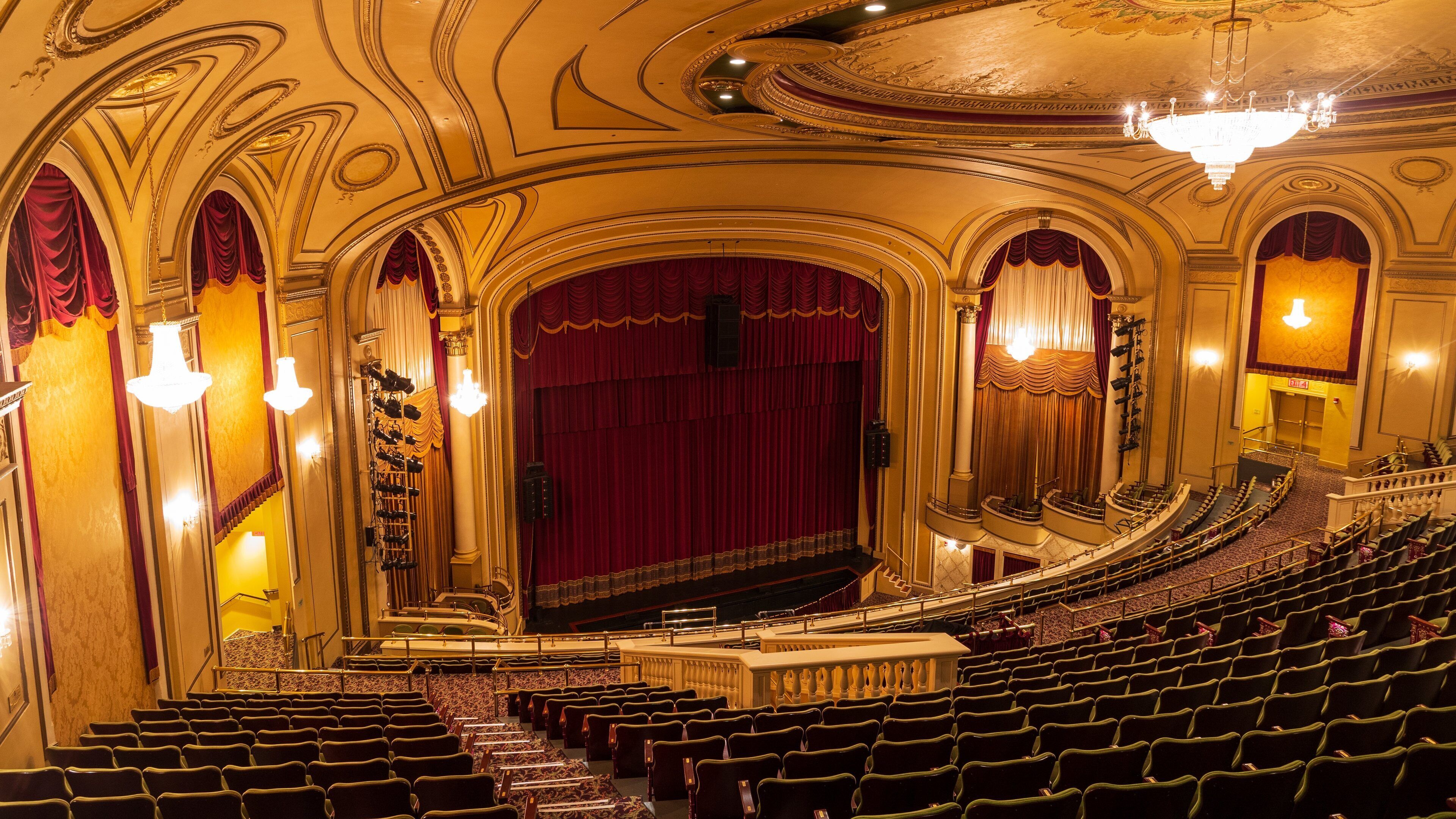 The Hanover Theatre for the Performing Arts which includes theater scenes, heritage elements and interior views