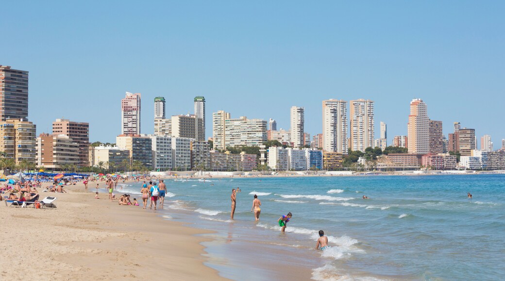 Benidorm, Alicante Province, Costa Blanca, Spain. Poniente beach.