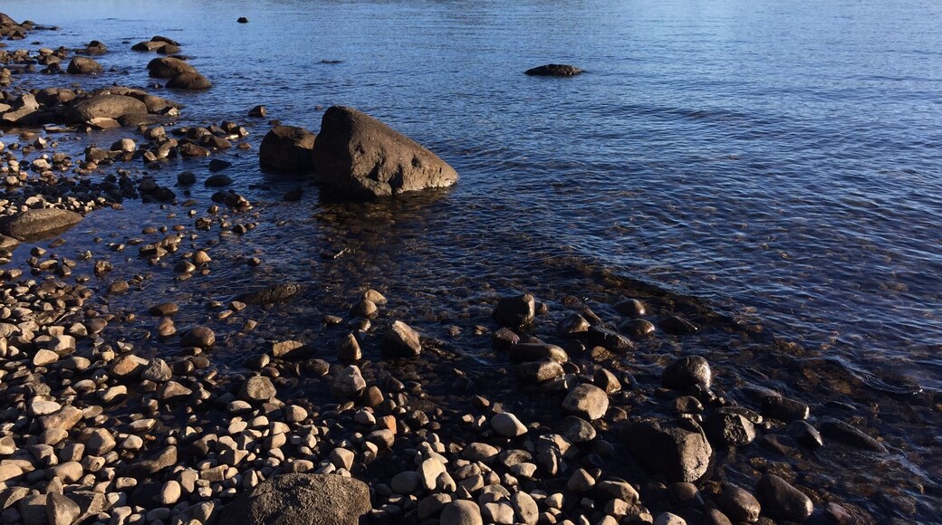 The worst quality price ratio campground ( a parking for 35$!, add 1$ per shower) in Tasmania, the lodge are neat and face the lake, with incredible view
