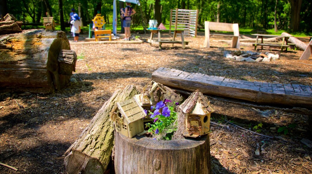 Benjamin Banneker Historical Park & Museum featuring wildflowers and a garden as well as a family