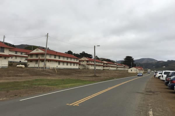 This area is full of old forts/old military bases. Across from this is a beach that is great for camping.