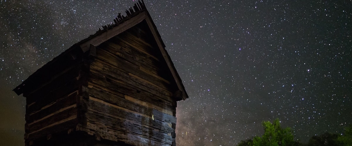 Milky Way over Prickett's Fort. This was the only line of defense from attack and weather for miles for wary pioneers and soldiers in (then) Virginia’s western frontier. #parks #details #wv #frontier #adventure