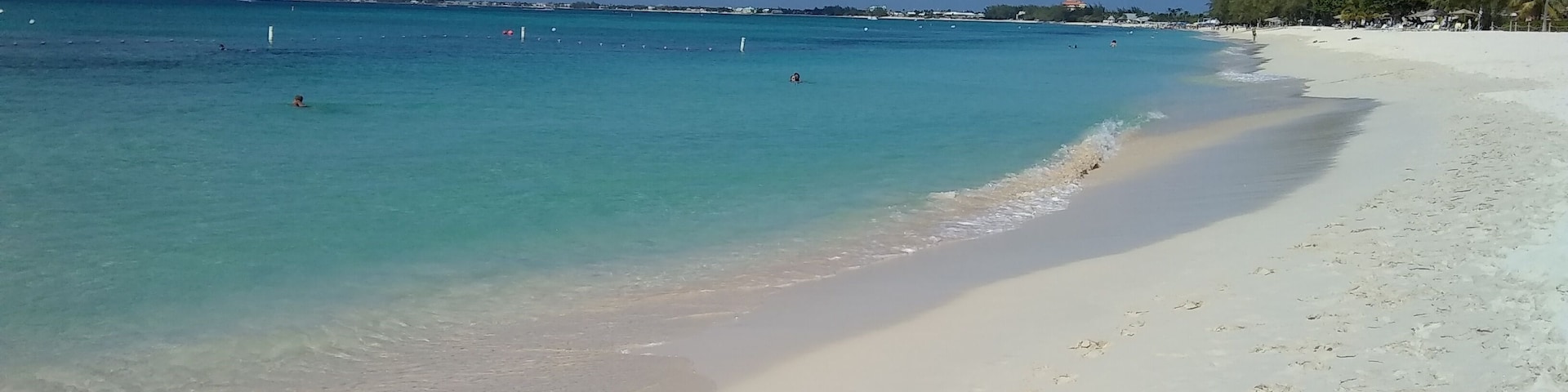 7 mile beach in Grand Caymans. First stop on the adventure of the seas and did the catamaran snorkel. Which was amazing. Highly recommended. The beach is very clean and we felt safe while there. We took the public bus back to Port which was about $5 a person.