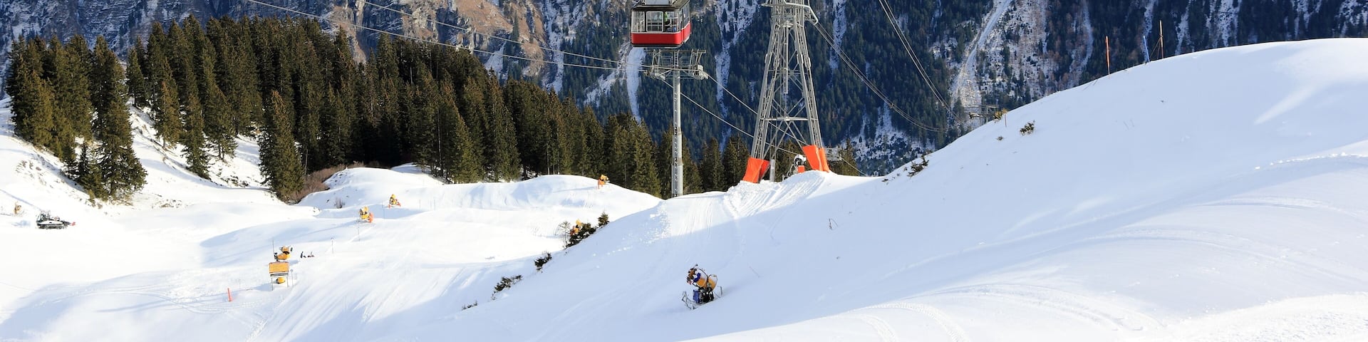 The Fellhorn Mountain in winter. Alps, Germany.