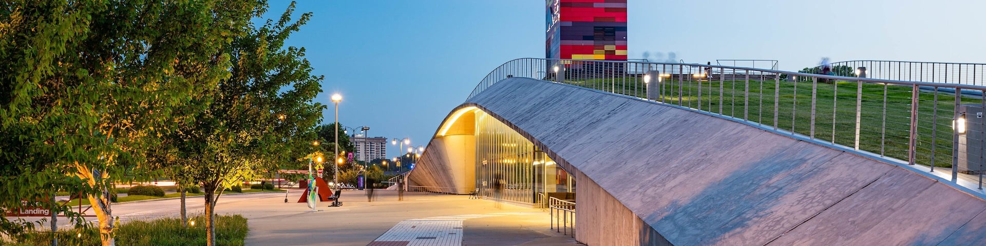 Beale Street Landing showing night scenes