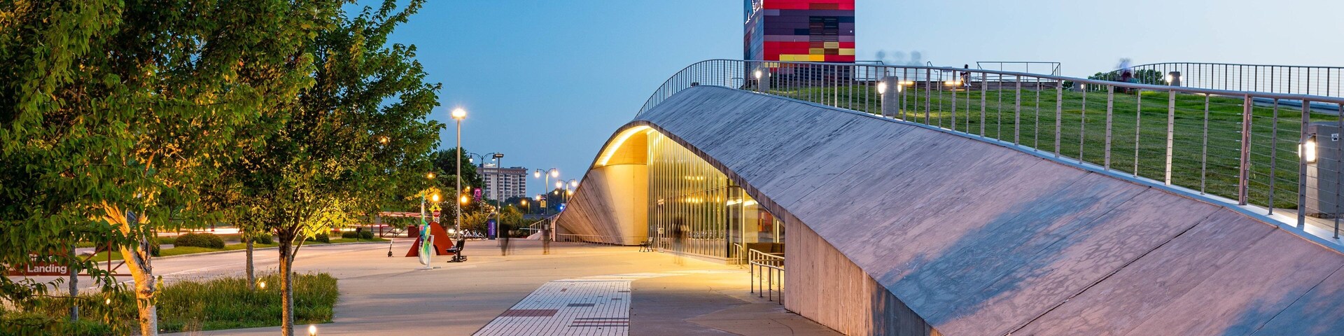 Beale Street Landing showing night scenes