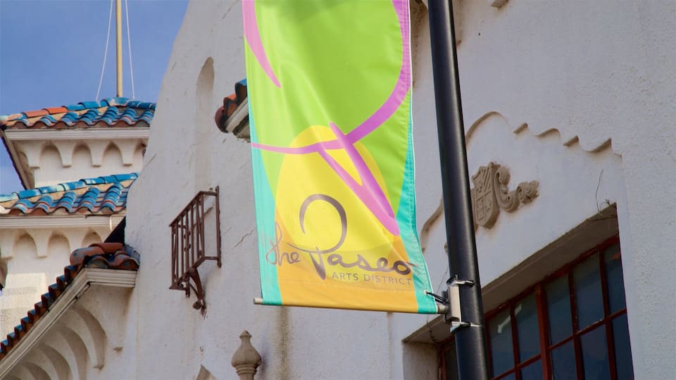 Paseo Arts District featuring signage