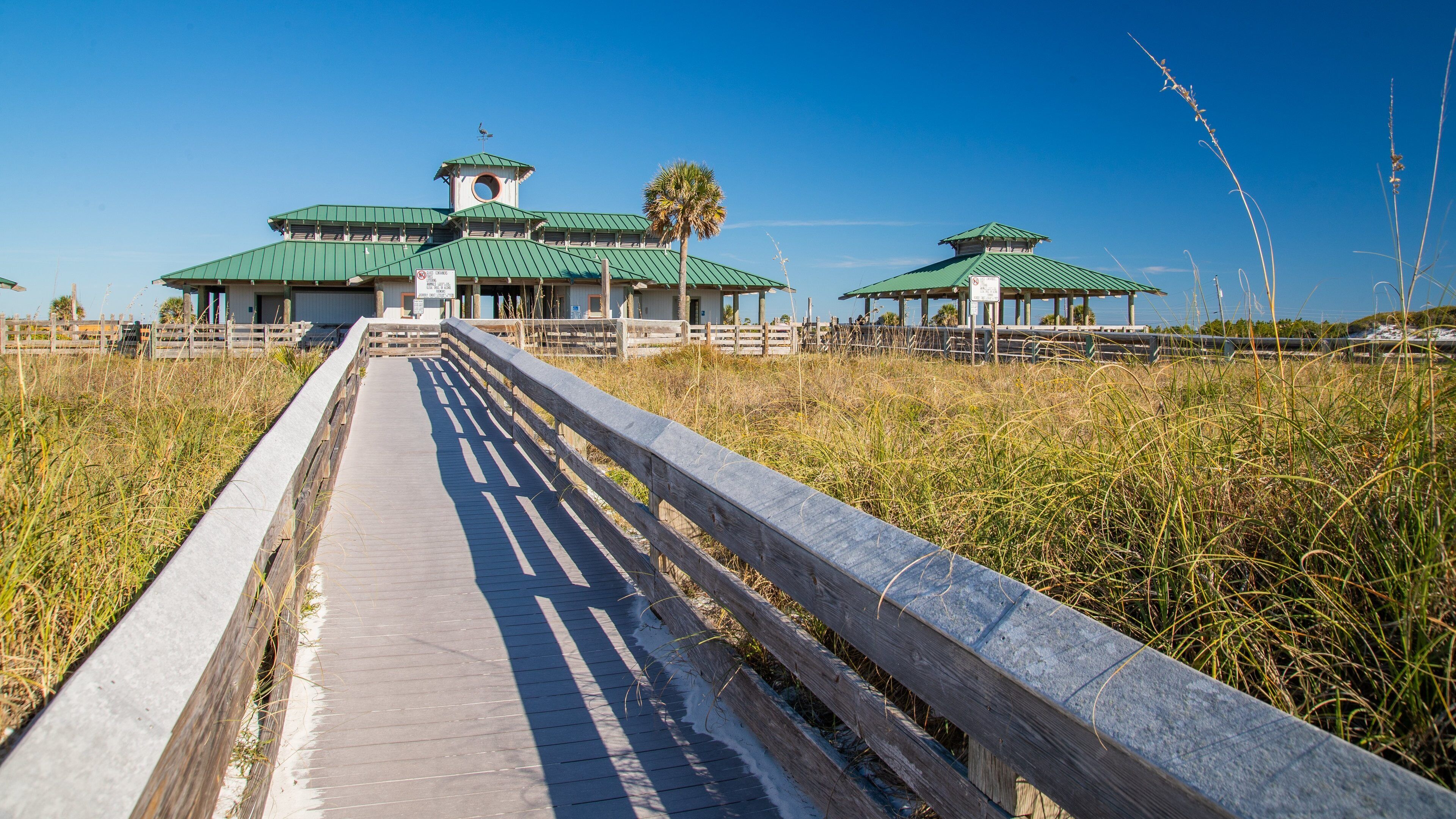John Beasley Park showing a bridge and heritage elements