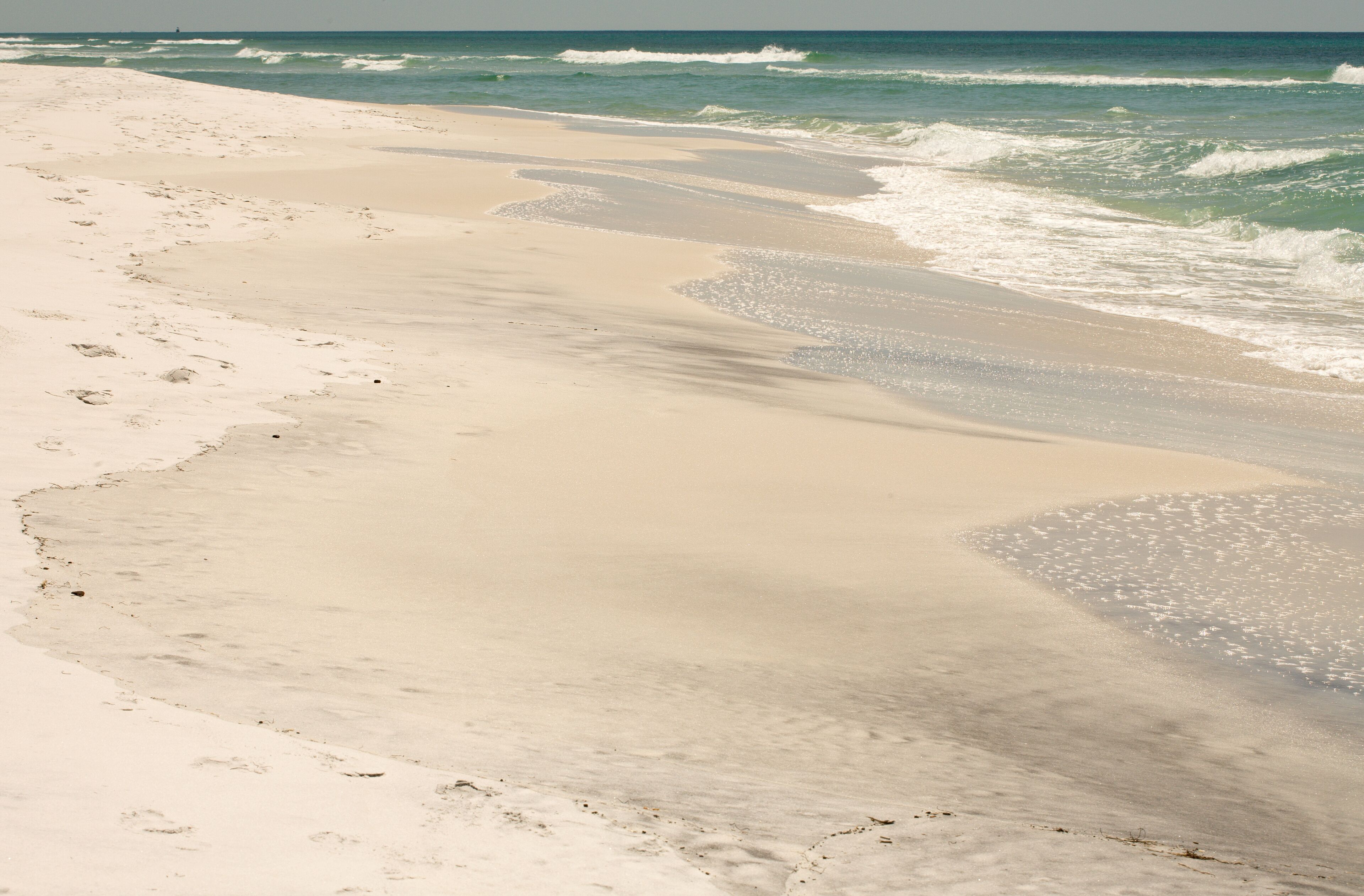 Florida gulf coast shoreline in spring at Topsail Hill Preserve State Park, Santa Rosa Beach, Florida