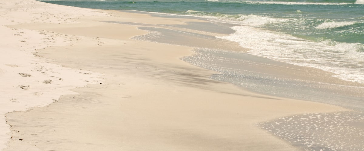 Florida gulf coast shoreline in spring at Topsail Hill Preserve State Park, Santa Rosa Beach, Florida