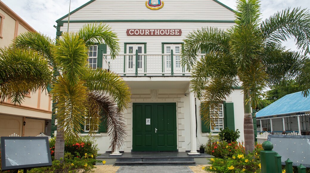 Philipsburg Courthouse featuring heritage elements, an administrative buidling and signage