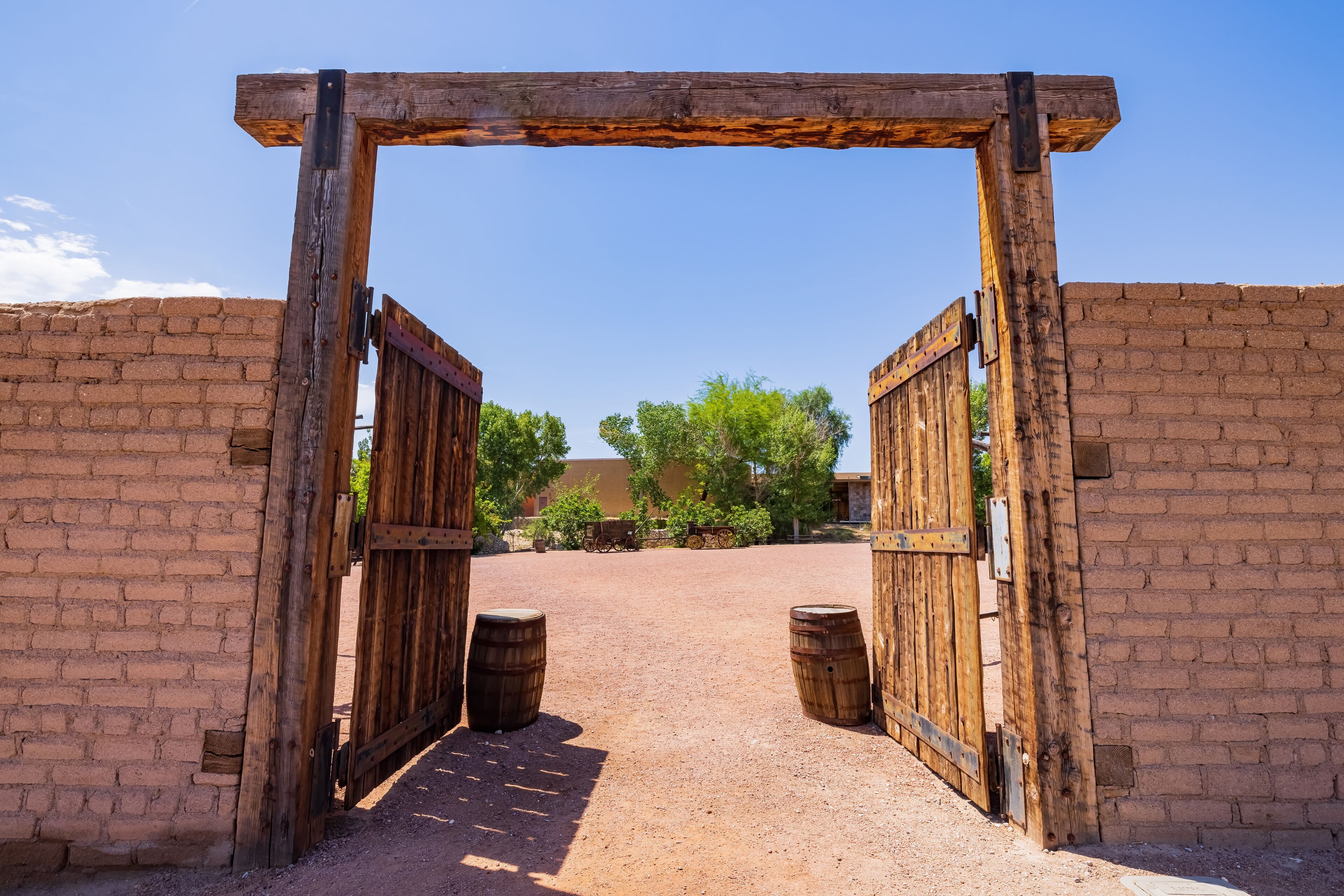 Sunny view of the Old Las Vegas Mormon Fort State Historic Park