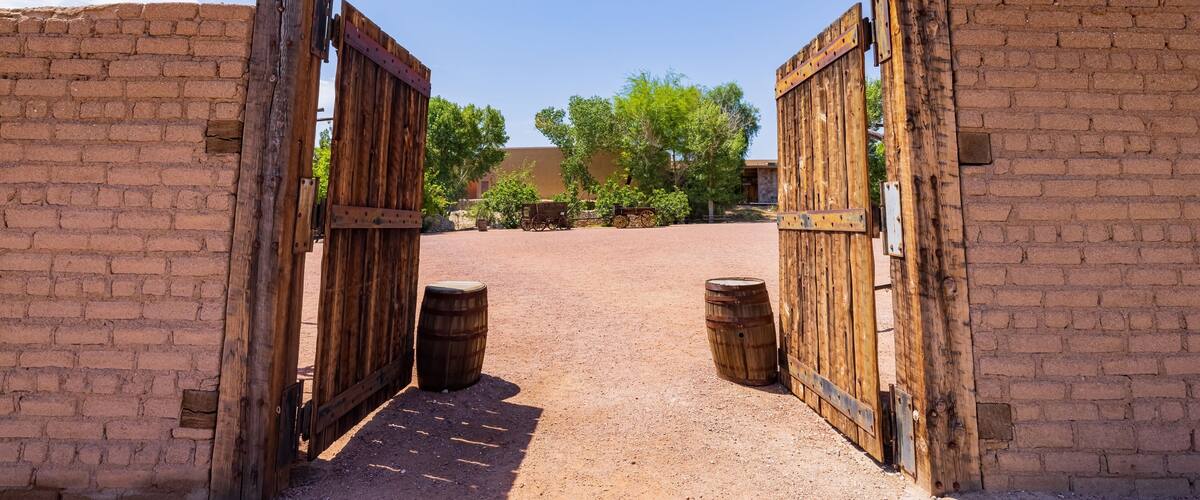 Sunny view of the Old Las Vegas Mormon Fort State Historic Park