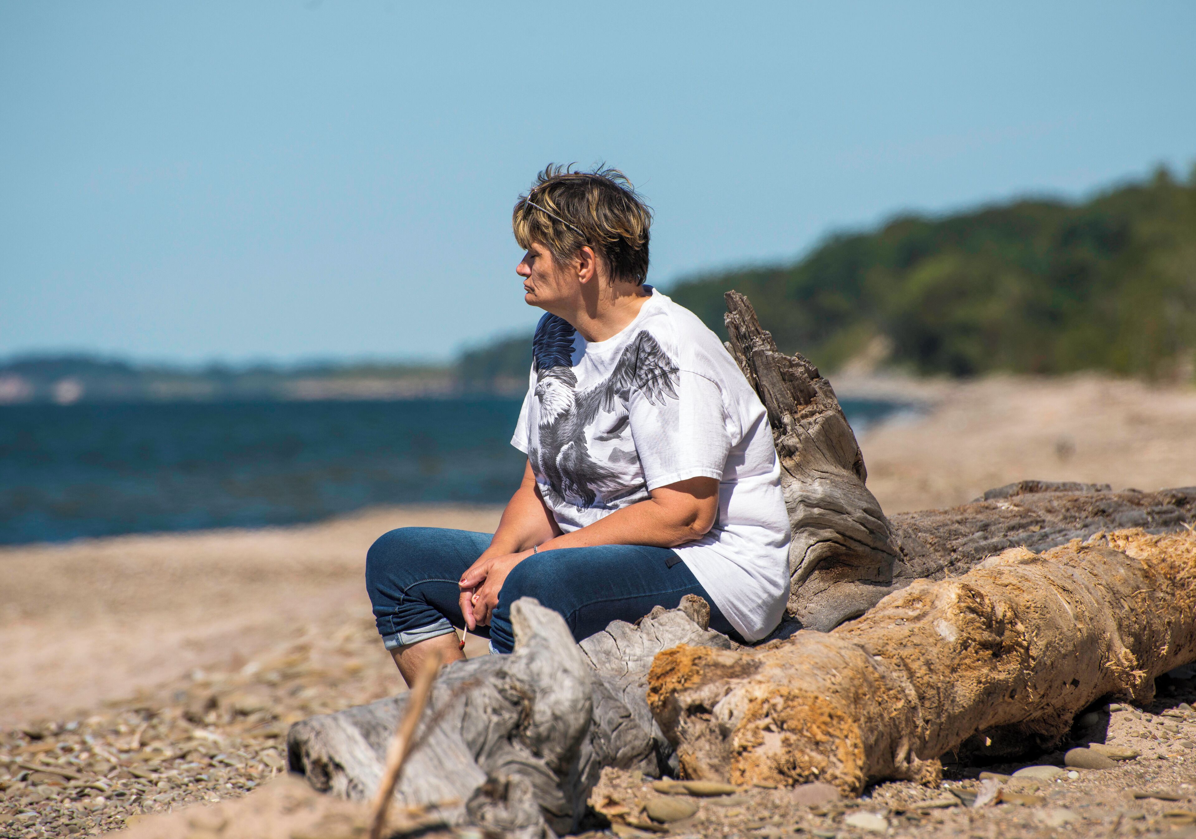 Took this portrait of my wife while sitting overlooking Lake Ontario. Beautiful campground in Pulaski NY.